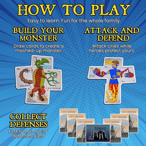 Monster Stomping: Heroes Games – Monster Building Dice & Strategy Card Game for Adults & Kids 13+ | Travel, Party & Family Kids' Games for Game Night Fun | Teen Boys Gift Ideas in Saudi Arabia