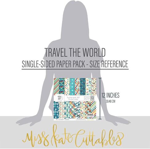 Die Cuts & Paper Set – Travel The World – for Our Adventure Book Exploration Vacation - 16 Single-Sided 12"x12" Sheets & Over 60 Coordinating Die Cuts - Scrapbook - by Miss Kate Cuttables in Saudi Arabia