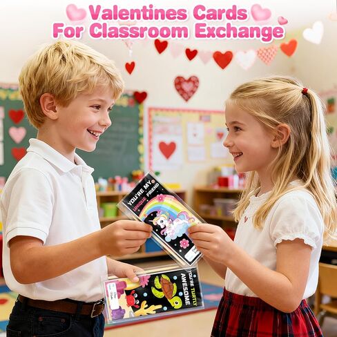 SpringFlower Valentines Day Cards Gift Classroom Exchange,24 Pack Scratch Art Books,Valentines Gift Classroom Exchange Prizes Party Favors Supply, Valentines Scratch Art Toys For Kids in Saudi Arabia