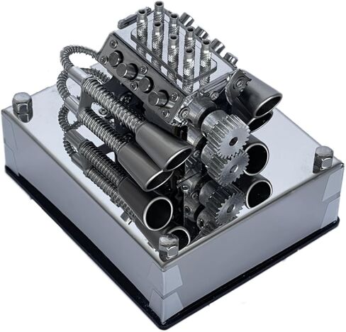MINI V8 Engine Kit That Runs On Gas, Full-Metal Mechanical V8 Engine Model - Dynamic Running Simulation, Steampunk Collectible Desktop Decor & Ready-to-Play Gift for Adults & Enthusiasts in Saudi Arabia