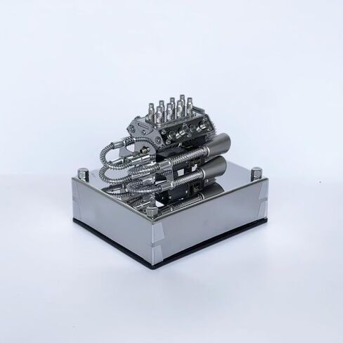 MINI V8 Engine Kit That Runs On Gas, Full-Metal Mechanical V8 Engine Model - Dynamic Running Simulation, Steampunk Collectible Desktop Decor & Ready-to-Play Gift for Adults & Enthusiasts in Saudi Arabia