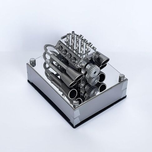 MINI V8 Engine Kit That Runs On Gas, Full-Metal Mechanical V8 Engine Model - Dynamic Running Simulation, Steampunk Collectible Desktop Decor & Ready-to-Play Gift for Adults & Enthusiasts in Saudi Arabia