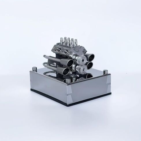 MINI V8 Engine Kit That Runs On Gas, Full-Metal Mechanical V8 Engine Model - Dynamic Running Simulation, Steampunk Collectible Desktop Decor & Ready-to-Play Gift for Adults & Enthusiasts in Saudi Arabia