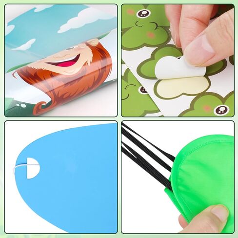 St. Patrick's Day Games, Pin The Shamrock on The Hat with 45 Pcs Shamrock Stickers, Large Green Leprechaun Party Games Poster for Kids St. Patrick's Day Party, Birthday Party Decoration Supplies in Saudi Arabia