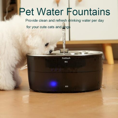 Cat Water Fountain: 108oz/3.2L Cat Fountain Super Silent Pet Drinking Dispenser (Cat Fountain 1 Filtesr + 1 Sponges) in Saudi Arabia