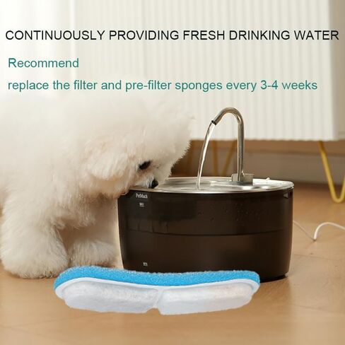 Cat Water Fountain: 108oz/3.2L Cat Fountain Super Silent Pet Drinking Dispenser (Cat Fountain 1 Filtesr + 1 Sponges) in Saudi Arabia