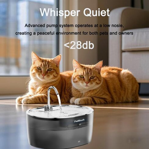 Cat Water Fountain: 108oz/3.2L Cat Fountain Super Silent Pet Drinking Dispenser (Cat Fountain 1 Filtesr + 1 Sponges) in Saudi Arabia