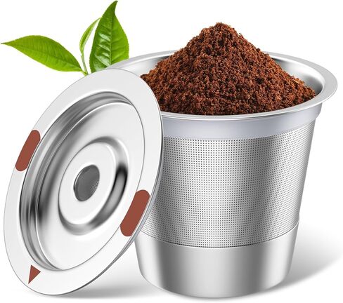 أكواب K قابلة لإعادة الاستخدام، أكواب K من الفولاذ المقاوم للصدأ لـ Keurig، كبسولات قهوة Keurig قابلة لإعادة الاستخدام لماكينات صنع القهوة Keurig 1.0 و2.0، مرشحات قهوة قابلة لإعادة الملء خالية من BPA (2) in Kuwait