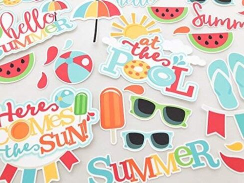Paper Die Cuts - Summer Fun - Over 60 Cardstock Scrapbook Die Cuts - by Miss Kate Cuttables in Saudi Arabia