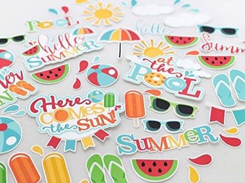 Paper Die Cuts - Summer Fun - Over 60 Cardstock Scrapbook Die Cuts - by Miss Kate Cuttables in Saudi Arabia