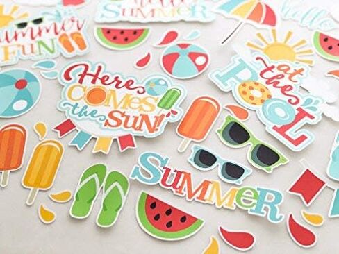 Paper Die Cuts - Summer Fun - Over 60 Cardstock Scrapbook Die Cuts - by Miss Kate Cuttables in Saudi Arabia