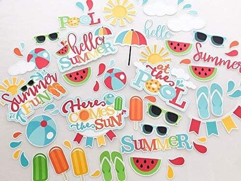 Paper Die Cuts - Summer Fun - Over 60 Cardstock Scrapbook Die Cuts - by Miss Kate Cuttables in Saudi Arabia