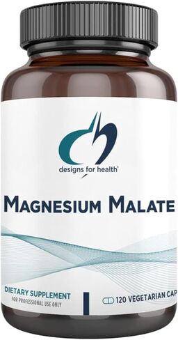 Designs for Health Magnesium Malate - Chelated Magnesium as Di Magnesium Malate - Highly Bioavailable Form to Support Energy, Bone Health + Muscle Recovery (120 Magnesium Malate Capsules) in Saudi Arabia