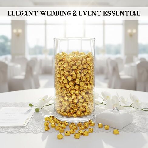 1000PCS Acrylic Gold Nuggets Faux Rocks 0.55 x 0.43 x 0.47 Inch for Vase Fillers, Table Scatter, Centerpieces, Party Wedding DIY Crafts Decorations in Kuwait