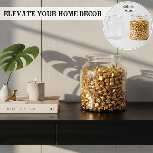 1000PCS Acrylic Gold Nuggets Faux Rocks 0.55 x 0.43 x 0.47 Inch for Vase Fillers, Table Scatter, Centerpieces, Party Wedding DIY Crafts Decorations in Kuwait