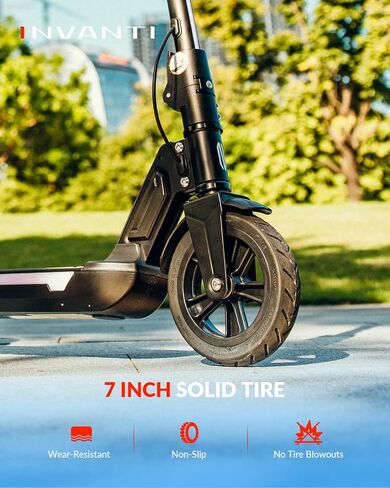 INVANTI KS03 Electric Scooter for Kids Ages 8+, 350W Peak Motor, Max 12mph & 10Miles, 7" Solid Wheel, LED Lights, LED Display & Double Braking, Kids Electric Scooter with 3 Adjustable Speeds & Heights in Saudi Arabia