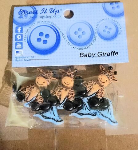 Dress It Up Buttons and Embellishments, Baby Giraffe, 3 Pieces in Saudi Arabia