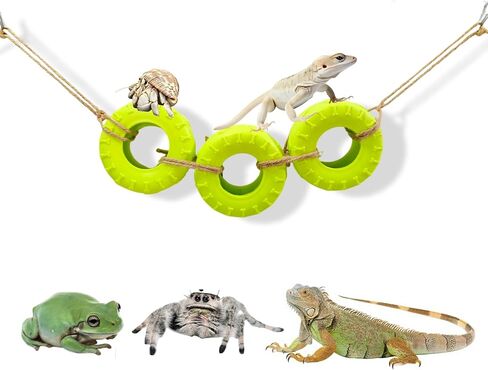 Hermit Crab Climbing Accessories Decor for Reptile Tank Tire Swing for Hermit Crab Chameleon Leopard Gecko Tree Frog Lizard Jumping Spider in Saudi Arabia