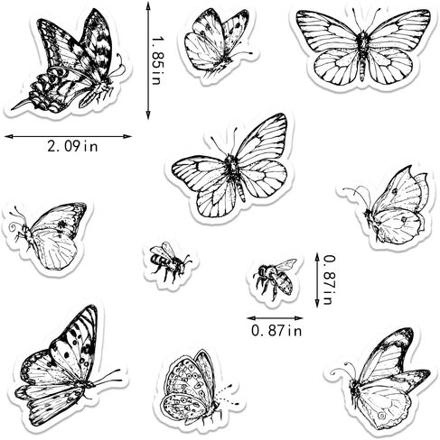 Butterfly Clear Stamps for Card Making and Journaling, Bee Silicone Stamps Insects Butterfly Rubber Stamps for Scrapbooking DIY Cards Album Crafts Supplies in Saudi Arabia