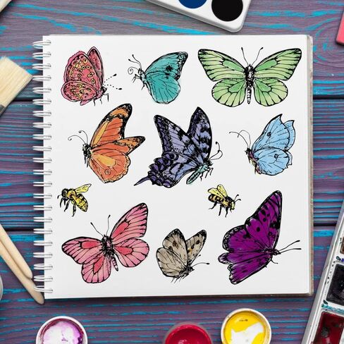 Butterfly Clear Stamps for Card Making and Journaling, Bee Silicone Stamps Insects Butterfly Rubber Stamps for Scrapbooking DIY Cards Album Crafts Supplies in Saudi Arabia