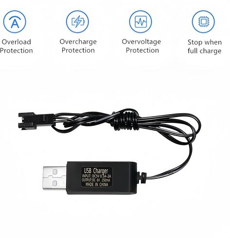 6V 2400mAh Rechargeable AA Battery Pack with SM 2P Plug for Amphibious RC Car Outdoor Solar Light Security Light Electric Tools RC Truck Car 2 Pack with USB Charger Cable in Kuwait