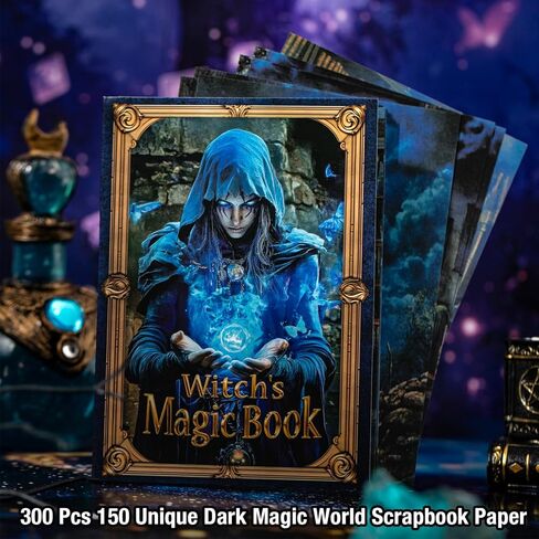 300 Sheets Gothic Scrapbook Paper - 6 pack Junk Journaling Dark Academia Paper for Planner Bullet Supplies, Magic Room Decor for Cards Making Decorative Craft Collage Gifts in Saudi Arabia