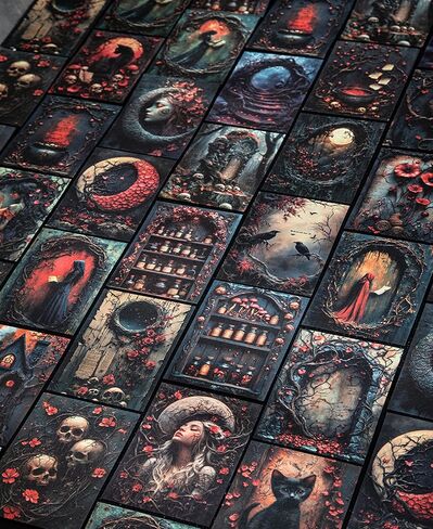 300 Sheets Gothic Scrapbook Paper - 6 pack Junk Journaling Dark Academia Paper for Planner Bullet Supplies, Magic Room Decor for Cards Making Decorative Craft Collage Gifts in Saudi Arabia