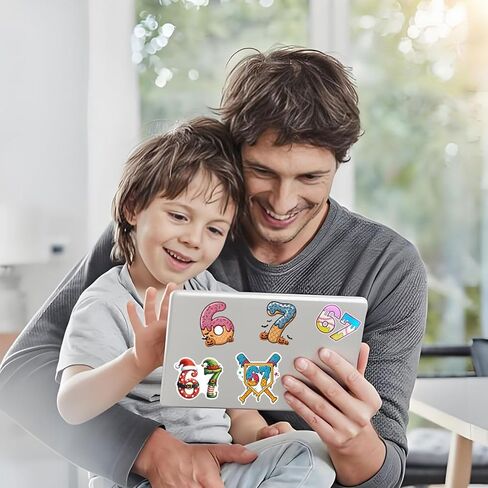 100 Pcs Six Seven Cartoon Stickers, Funny 6 7 Stickers, Waterproof Vinyl Decals for Laptop, Water Bottles, Phone, Luggage, Fun Meme Gift for Teens Adults in Kuwait