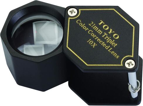 Toyo Professional Hexagonal 10X Magnifying Jeweler's Loupe with 21mm Triplet Lens, Black in Saudi Arabia