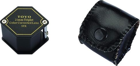 Toyo Professional Hexagonal 10X Magnifying Jeweler's Loupe with 21mm Triplet Lens, Black in Saudi Arabia