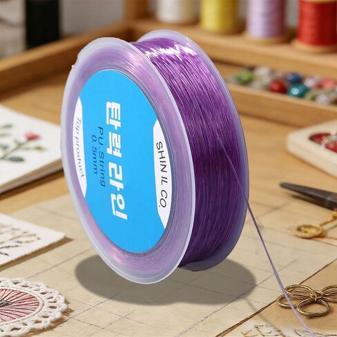 0.4mm Bead Cord Crystal Elastic Stretchy Bracelet String for Jewelry Making Necklace Bracelet Beading Thread-Purple in Saudi Arabia
