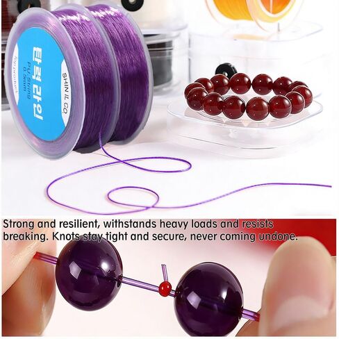 0.4mm Bead Cord Crystal Elastic Stretchy Bracelet String for Jewelry Making Necklace Bracelet Beading Thread-Purple in Saudi Arabia