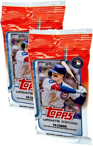 2025 Topps Updates Baseball Trading Cards 2 Retail Packs, 14 Cards per Pack, Look for Rookie Cards! in Saudi Arabia