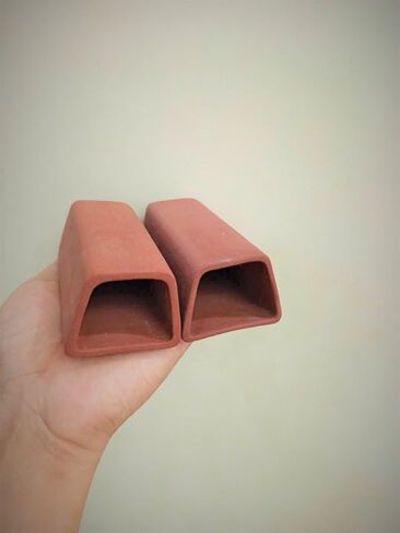 2pc Trapezium-Shape Fish cave,Hide Away Caves for Plecos, (Dark Red) in Saudi Arabia