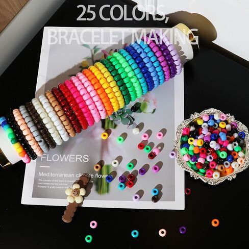 1000pcs Pony Beads Bulk for Bracelets,6 * 9mm Large Hole Colored Kandi Beads for Hair and Keychain Making,Friendship Necklace for Gift and DIY Crafts(Mixed Colors) in Saudi Arabia