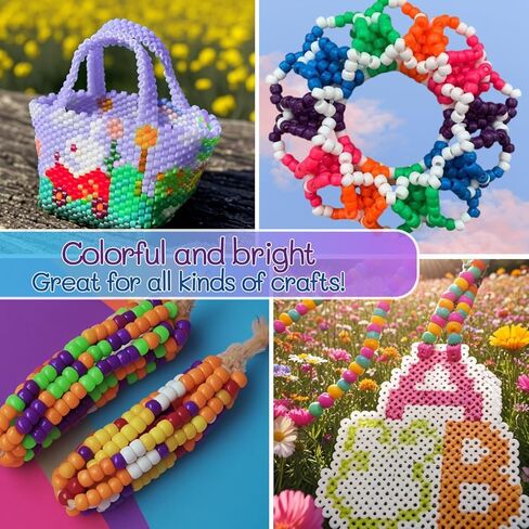 1000pcs Pony Beads Bulk for Bracelets,6 * 9mm Large Hole Colored Kandi Beads for Hair and Keychain Making,Friendship Necklace for Gift and DIY Crafts(Mixed Colors) in Saudi Arabia