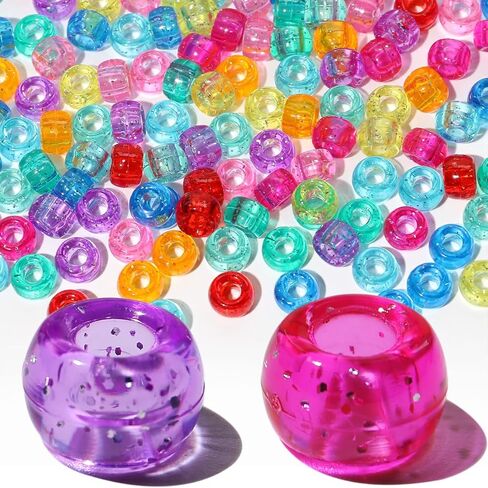 1000pcs Pony Beads Bulk for Bracelets,6 * 9mm Large Hole Colored Kandi Beads for Hair and Keychain Making,Friendship Necklace for Gift and DIY Crafts(Mixed Colors) in Saudi Arabia