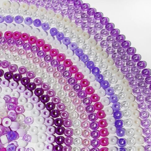 1000pcs Pony Beads Bulk for Bracelets,6 * 9mm Large Hole Colored Kandi Beads for Hair and Keychain Making,Friendship Necklace for Gift and DIY Crafts(Mixed Colors) in Saudi Arabia