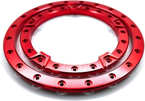 CNC Alu Inner Outer beadlock Ring for PROLine PRO1015113 Road Tire & MX43 4.3" Tire (red) in Saudi Arabia