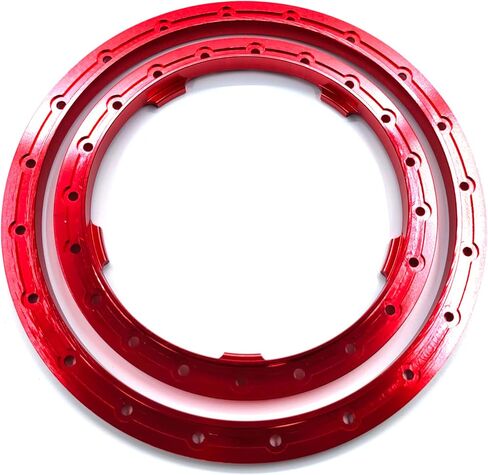 CNC Alu Inner Outer beadlock Ring for PROLine PRO1015113 Road Tire & MX43 4.3" Tire (red) in Saudi Arabia