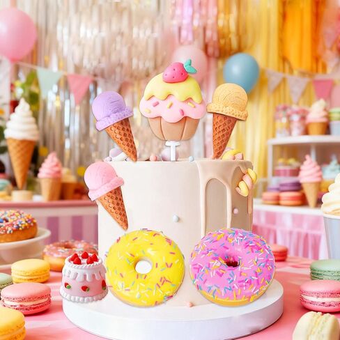 Ice Cream Cake Topper Candy Cake Topper Candyland Cake Toppers Sweet One Cake Toppers with Ice Cream for Sweet Theme Party Supplies in Saudi Arabia