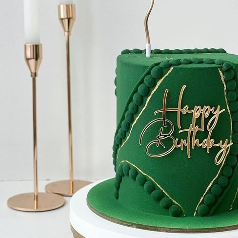 أعلى كعكة عيد ميلاد سعيد، مرآة ذهبية من الأكريليك لتزيين الكب كيك لحفلات أعياد الميلاد، 10 قطع in Kuwait
