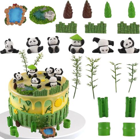 23PCS Panda Cake Toppers Panda Cake Decorations for birthday party supplies in Saudi Arabia