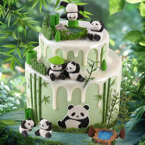 23PCS Panda Cake Toppers Panda Cake Decorations for birthday party supplies in Saudi Arabia