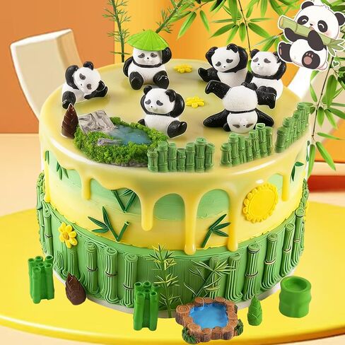 23PCS Panda Cake Toppers Panda Cake Decorations for birthday party supplies in Saudi Arabia