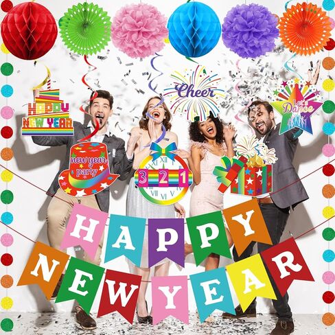 Black Gold Goodbye 2023 Welcome 2024 Happy New Year Banner for Happy New Year Decorations 2024 New Years Eve Party Supplies 2024 New Years Eve Banner in Kuwait