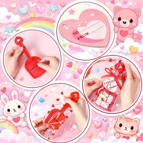 128 قطعة من هدايا عيد الحب للأطفال، هدية تبادل في الفصل الدراسي للأطفال، مع ملصق I Dig You، بطاقة هدية حلوى، سلسلة هدايا، جوائز تبادل الفصل الدراسي، هدايا عيد الحب، بطاقة تهنئة عيد الحب in Kuwait