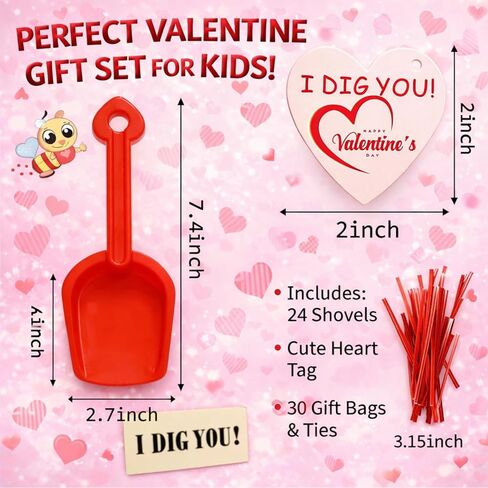 128 قطعة من هدايا عيد الحب للأطفال، هدية تبادل في الفصل الدراسي للأطفال، مع ملصق I Dig You، بطاقة هدية حلوى، سلسلة هدايا، جوائز تبادل الفصل الدراسي، هدايا عيد الحب، بطاقة تهنئة عيد الحب in Kuwait