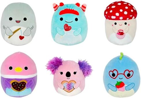 Squishmallows 2026 Valentine Squad 5" Stuffed Animals Set of 6, with Malcolm The Mushroom, Shark, Dinosaur, Koala, Duck, Monster. (Set of 6) in Saudi Arabia