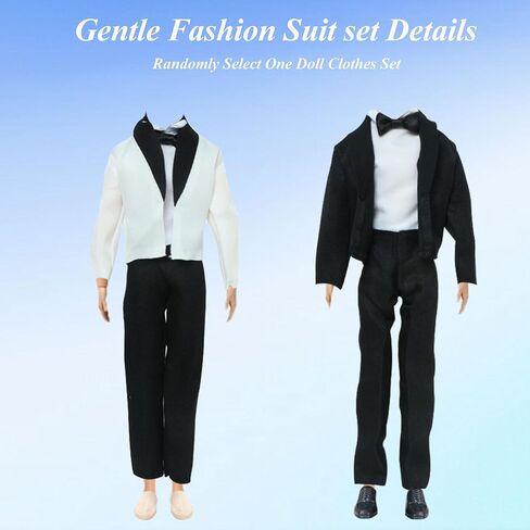 Boy Doll Clothes for 11.5 inch Doll, Doll Clothes Including 1 Suit Set, 1 Sweater Pant Set 3 Tops 3 Pants, 6 Pair Shoes 5 Hangers 1 Earphone 1 Glasses for Kids Boys Girls Party Play(Random Style) in Saudi Arabia